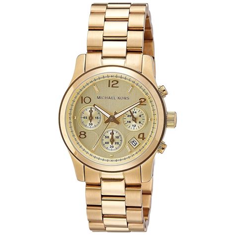michael kors gold runway chronograph watch mk5055